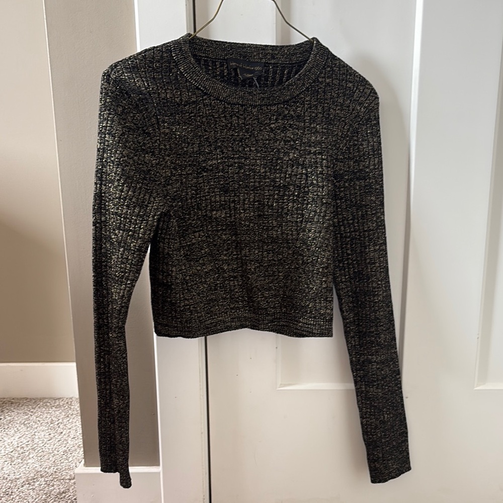 House of Harlow 1960 Metallic Black Sweater